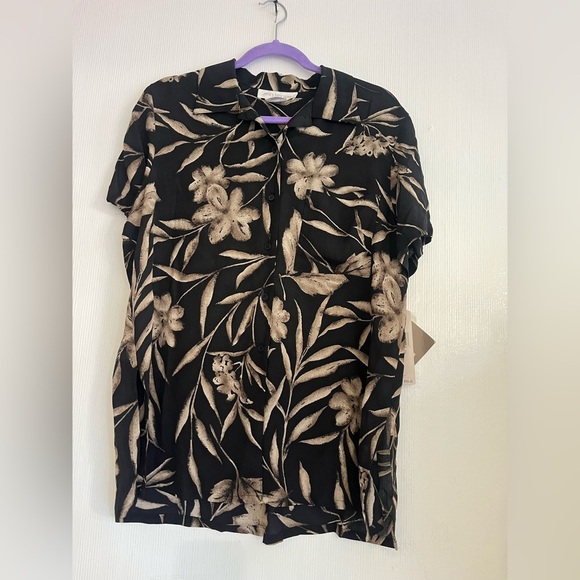 Jones New York Black and Beige Patterned Shirt - Picture 1 of 6
